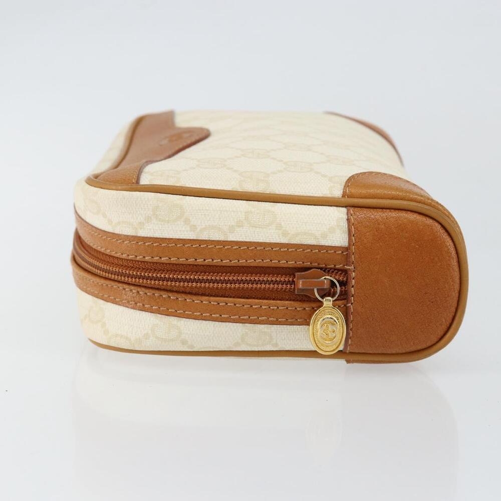 GUCCI GG Canvas Clutch Bag White Gold Auth 145972 - Picture 4 of 16